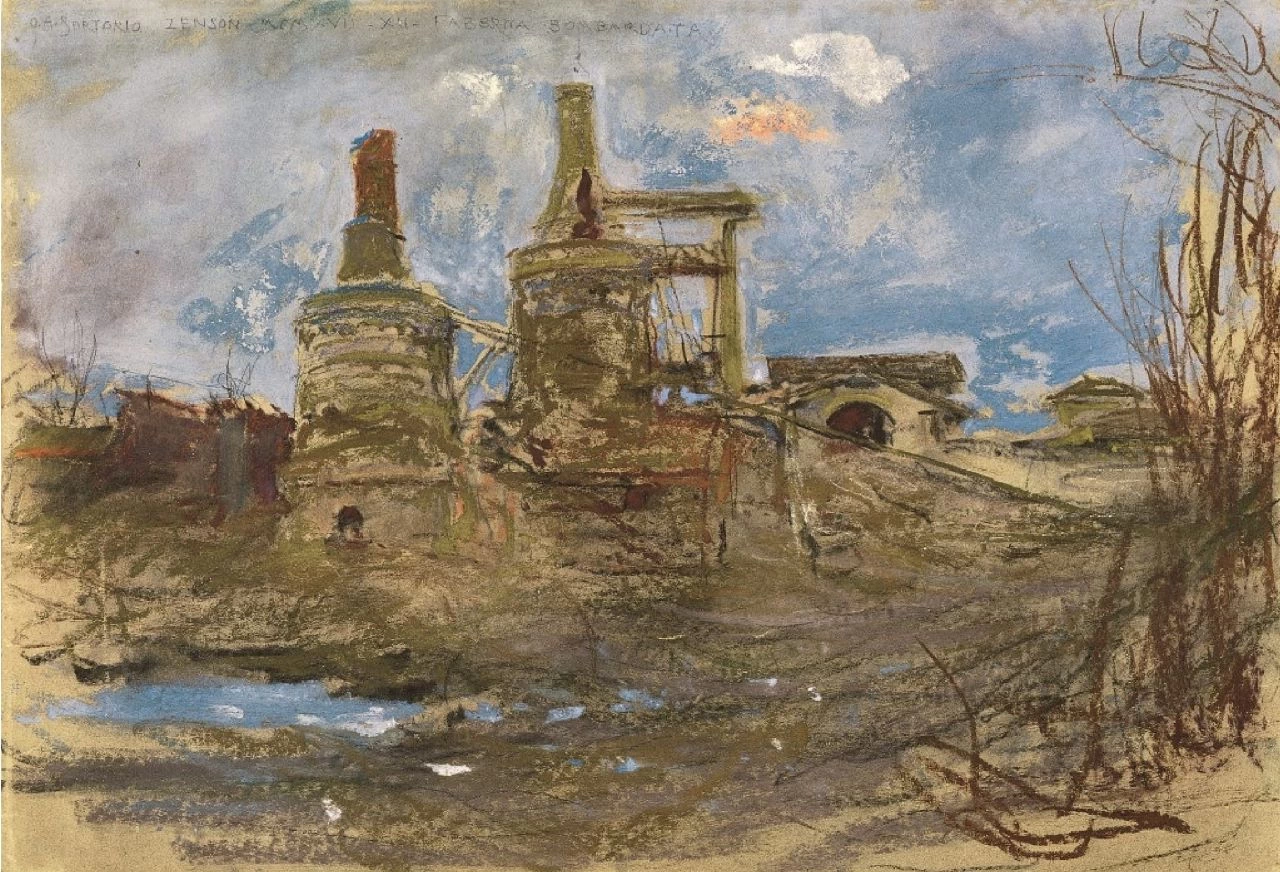 Fabbrica bombardata - Fondo G.A. Sartorio. Palazzo della Farnesina, Roma